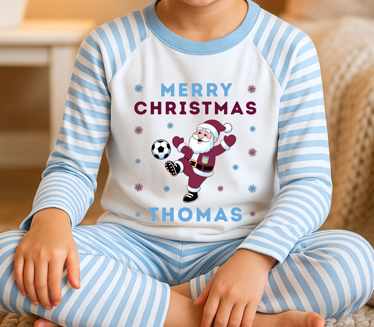 Kids Personalised Aston Villa Pyjamas
