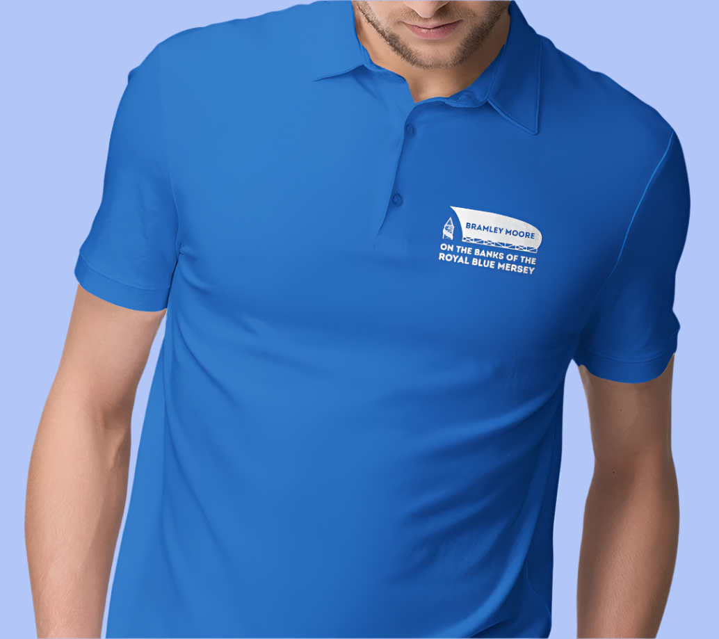 Everton Bramley Moore On The Banks Of The Royal Blue Mersey Polo Shirt