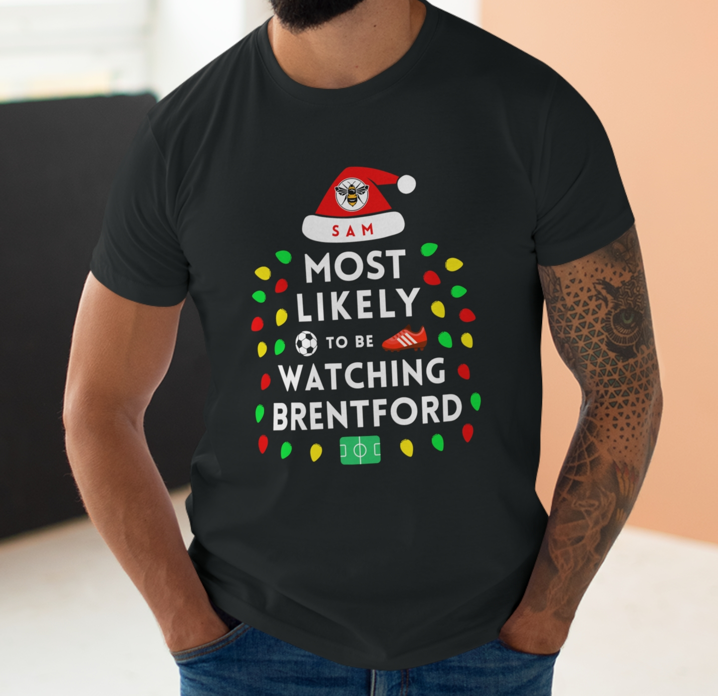Most Likely To Be Watching Brentford Personalised Christmas T-Shirt