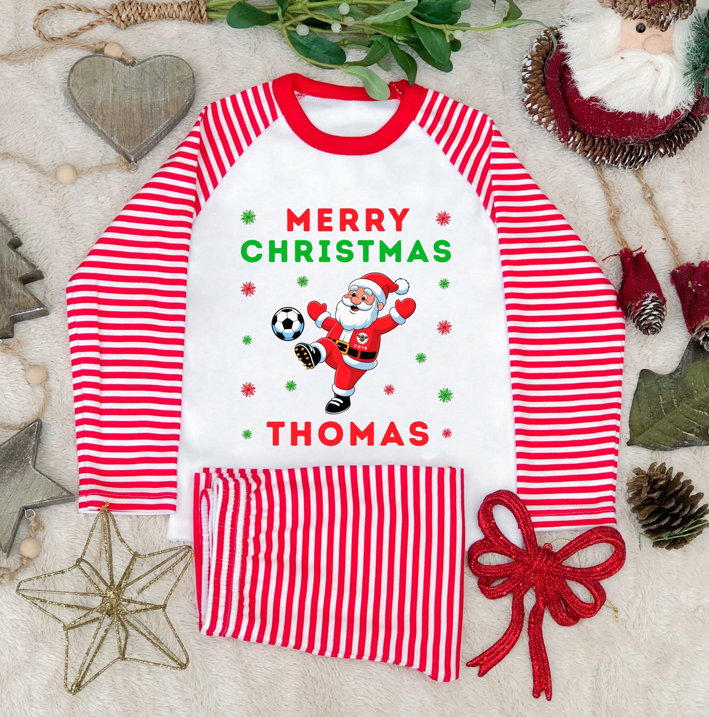 Kids Personalised Brentford Christmas Pyjamas