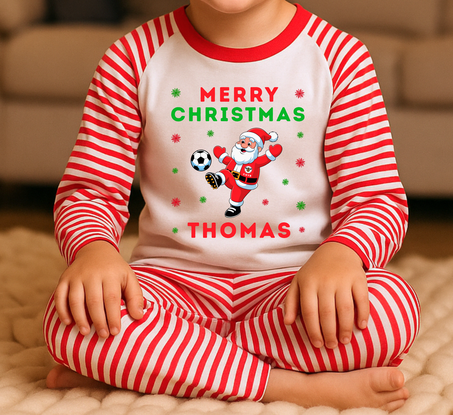 Kids Personalised Brentford Christmas Pyjamas