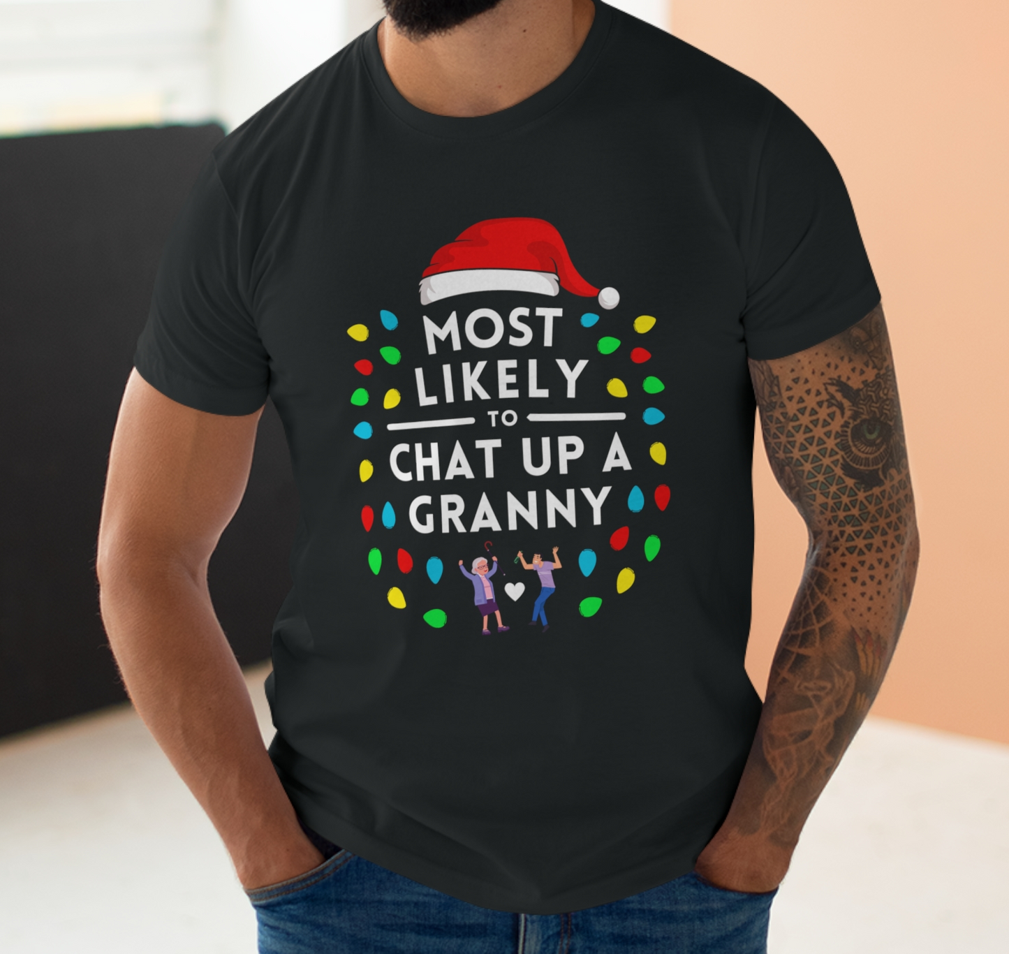 Most Likely To Chat Up A Granny Christmas T-Shirt