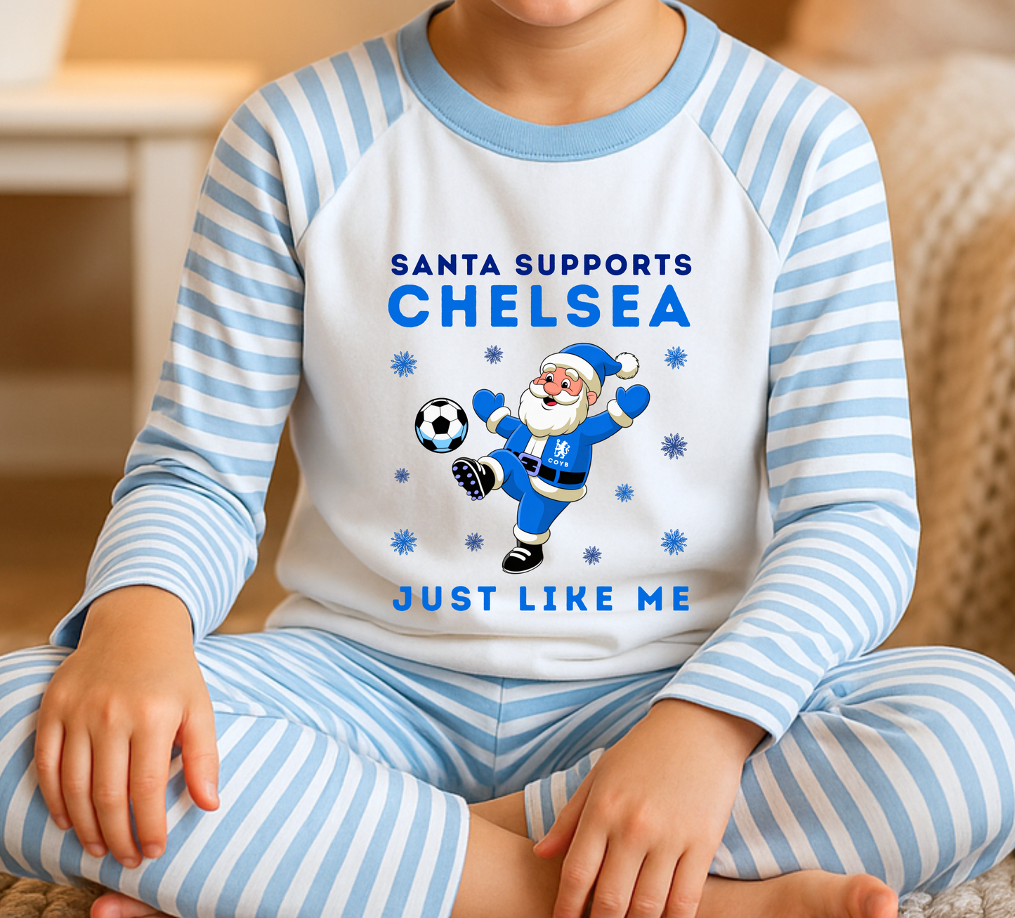 Santa Supports Chelsea Kids Pyjamas