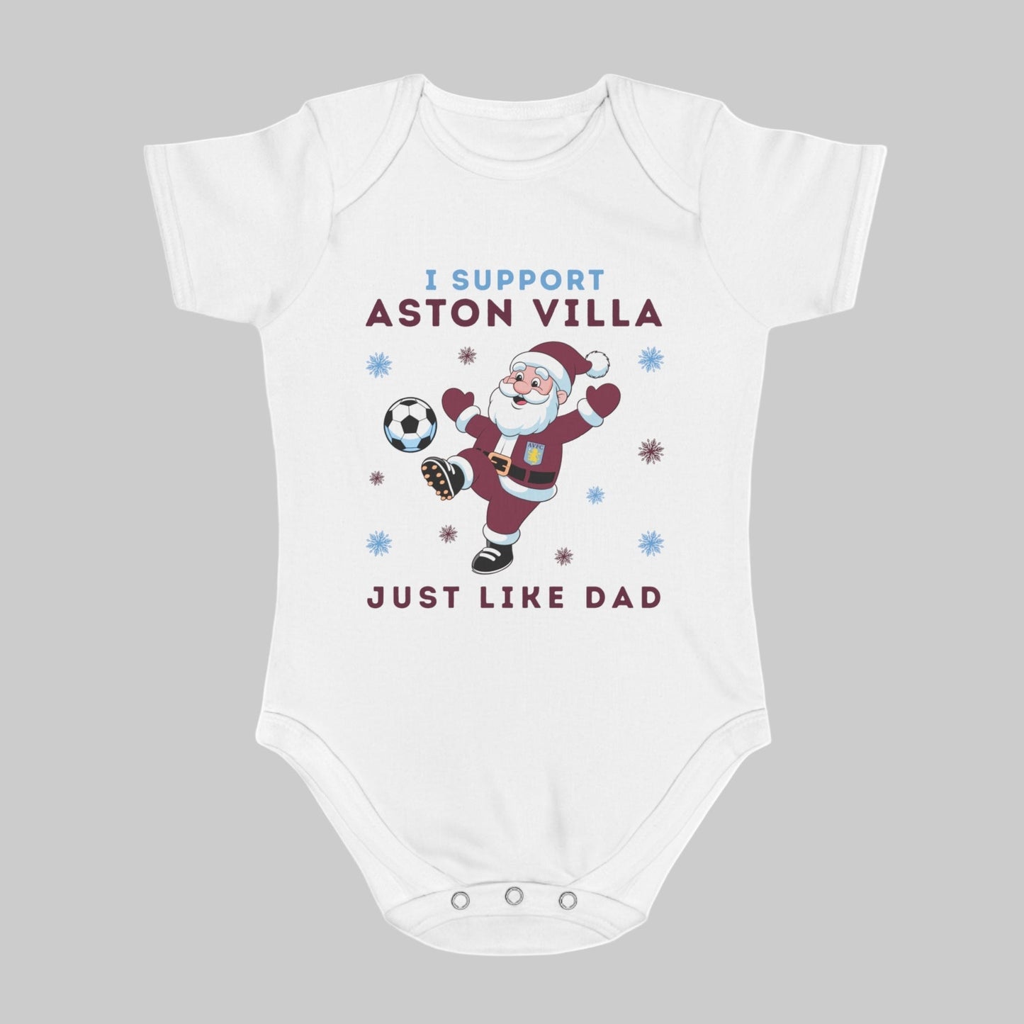 I Support Aston Villa Just Like Dad Baby Christmas Vest