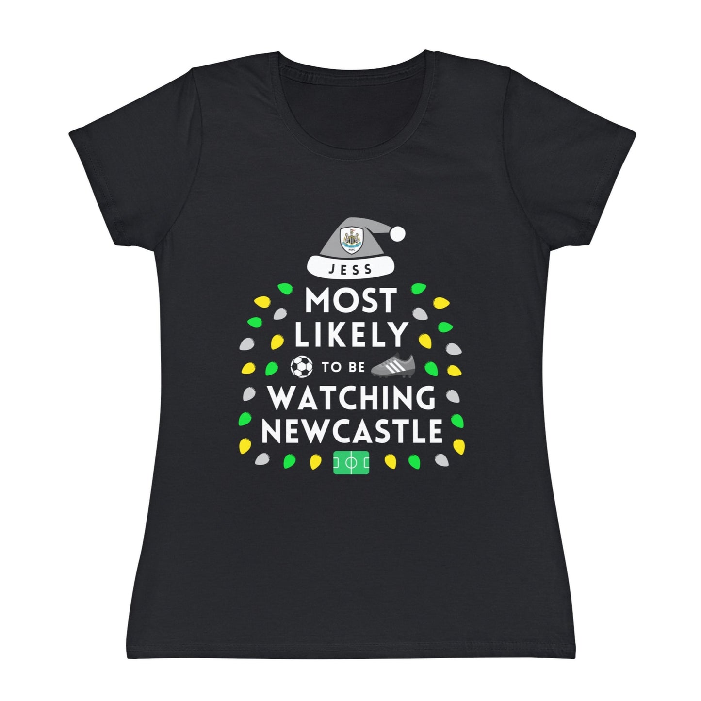 Most Likely To Be Watching Newcastle Ladies Personalised Christmas T-Shirt