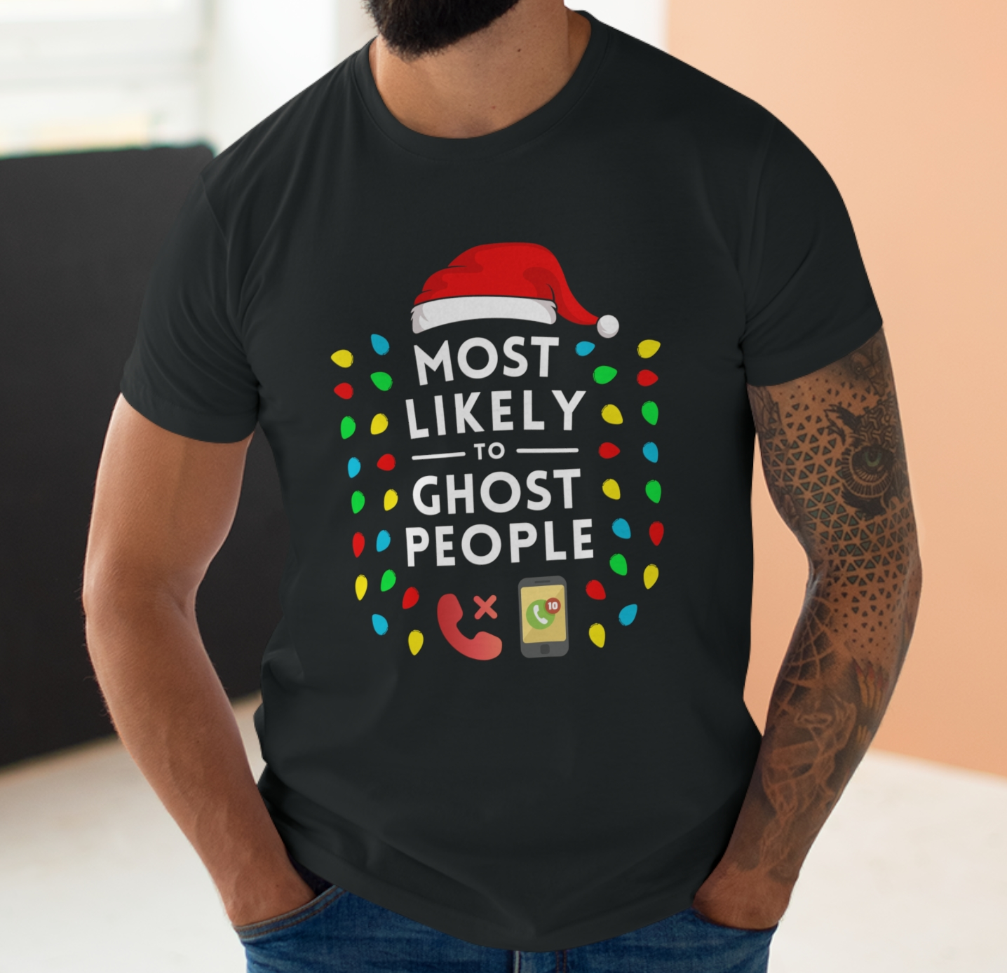 Most Likely To Ghost People Christmas T-Shirt