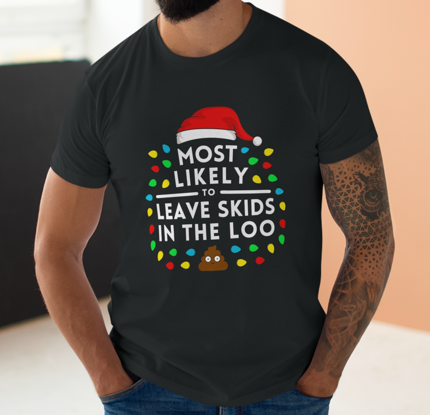 Most Likely To Leave Skids In The Loo Christmas T-Shirt