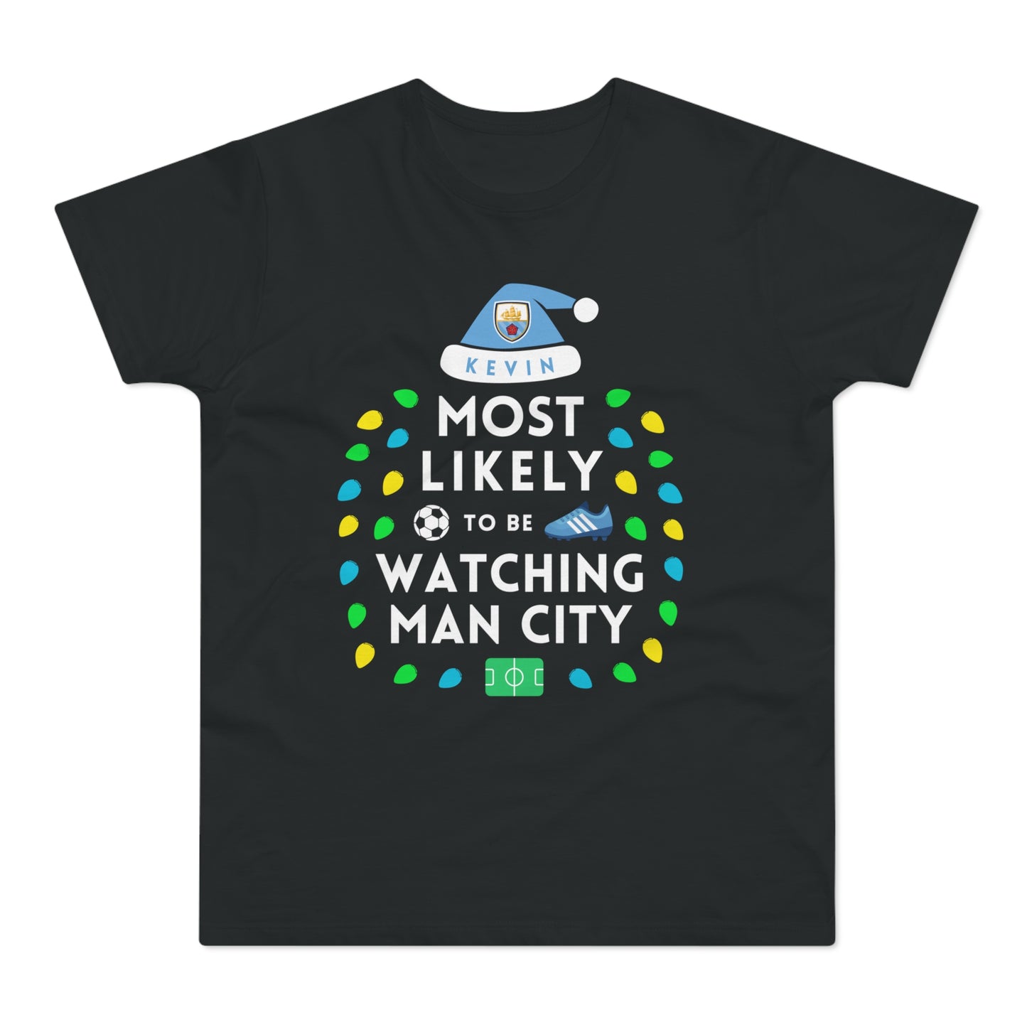 Most Likely To Be Watching Man City Personalised Christmas T-Shirt