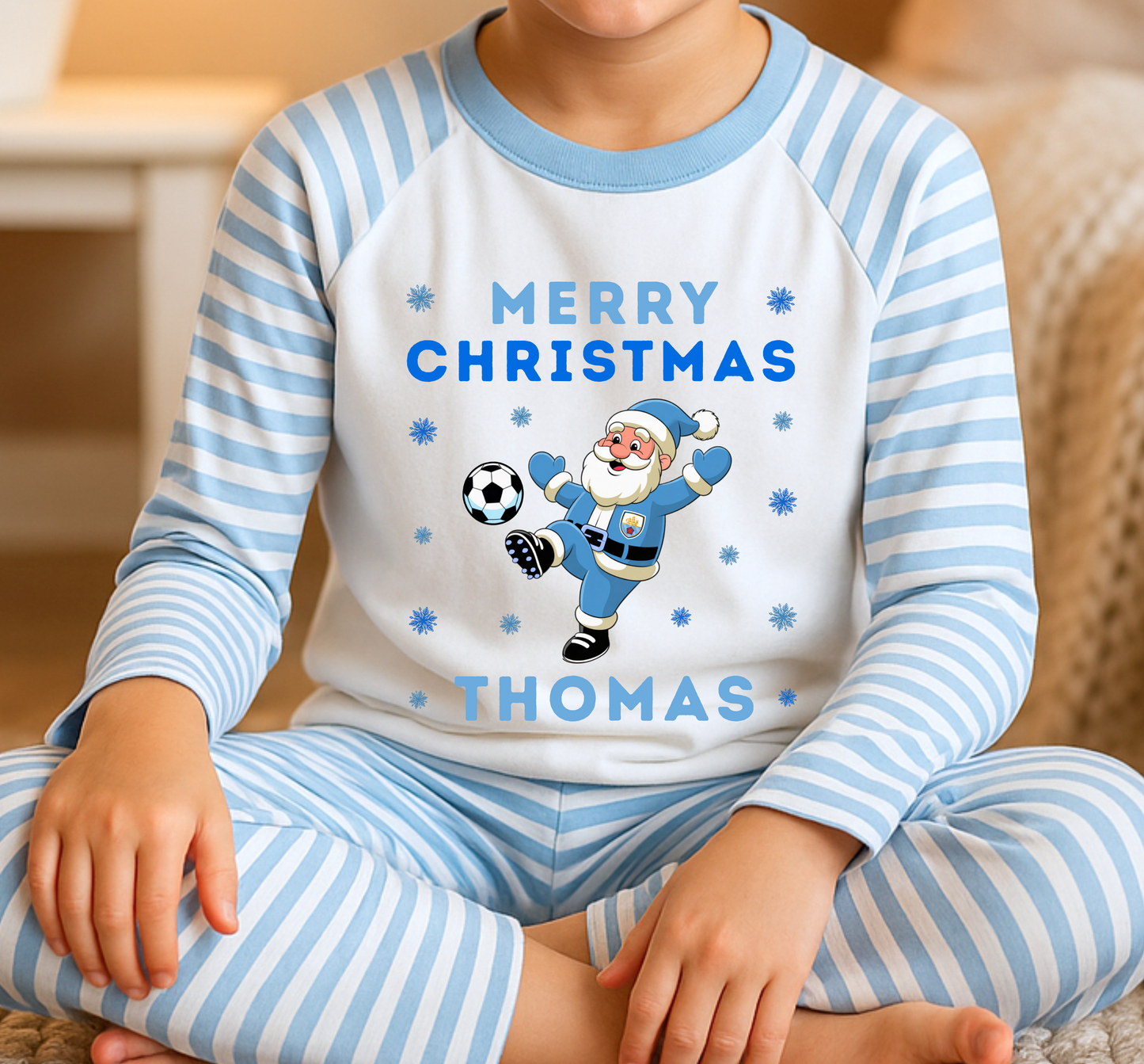 Kids Personalised Man City Pyjamas