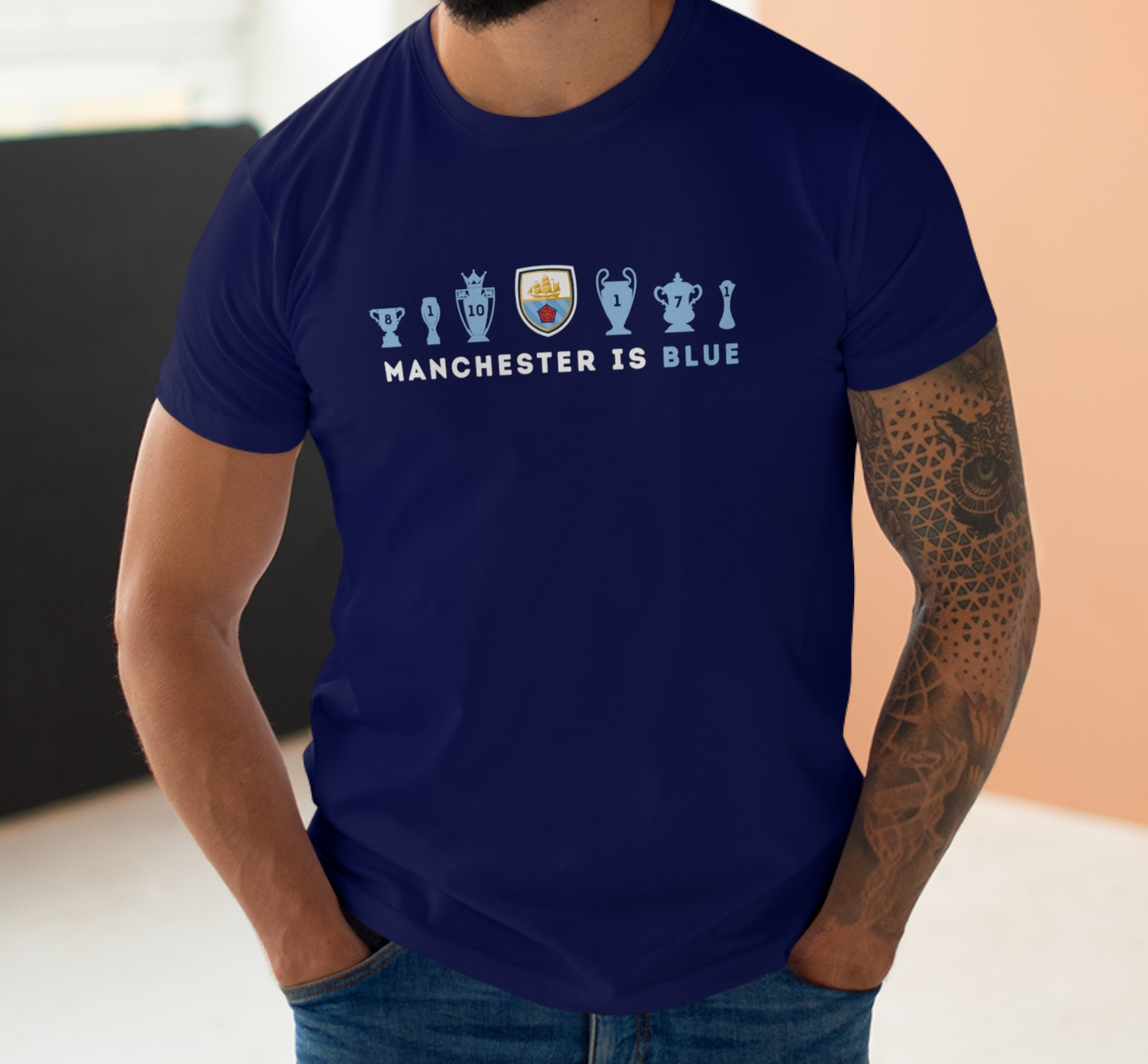 Man City Trophies - Manchester Is Blue - Mens T-Shirt