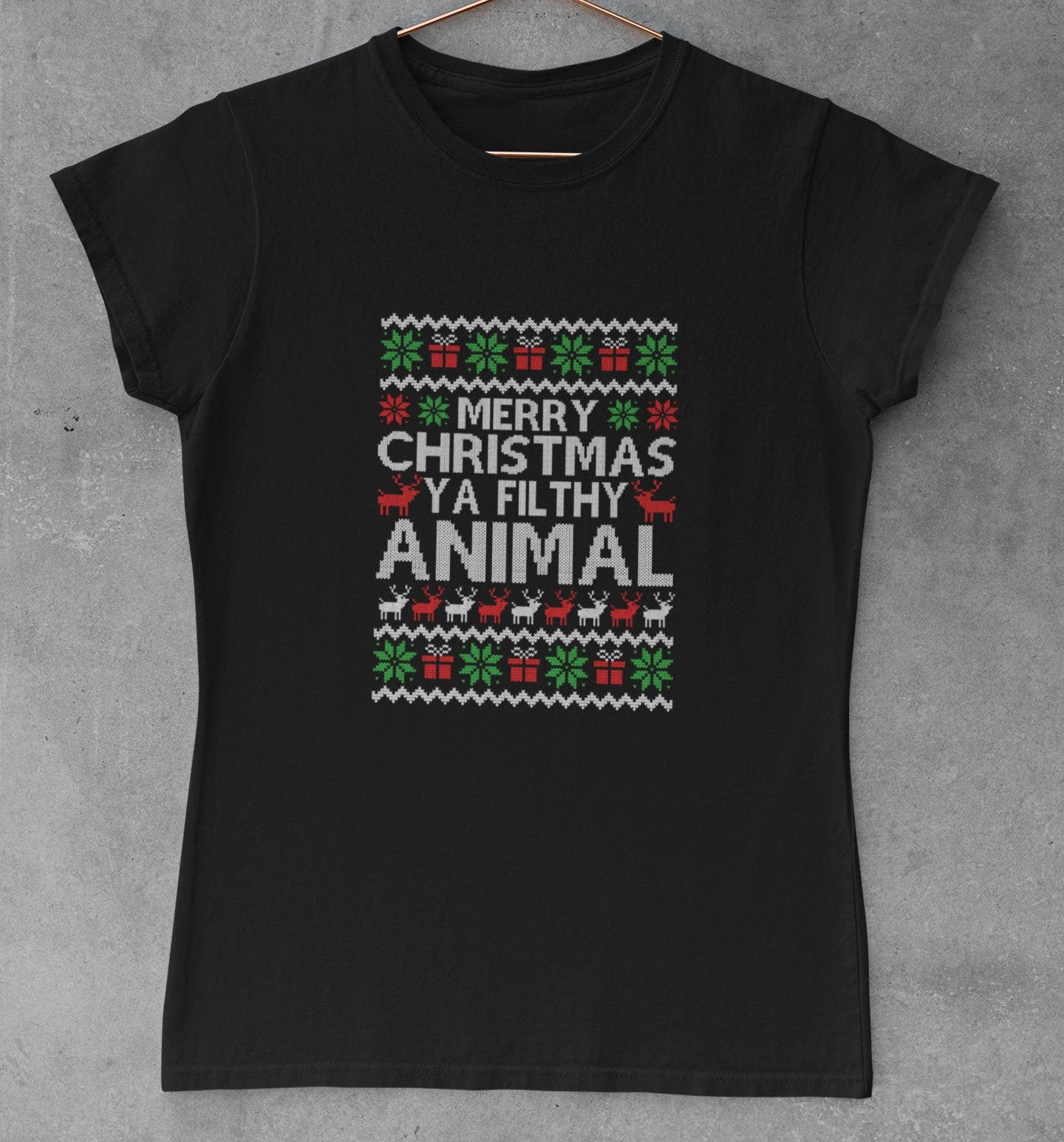 Merry Christmas Ya Filthy Animal Novelty T-Shirt