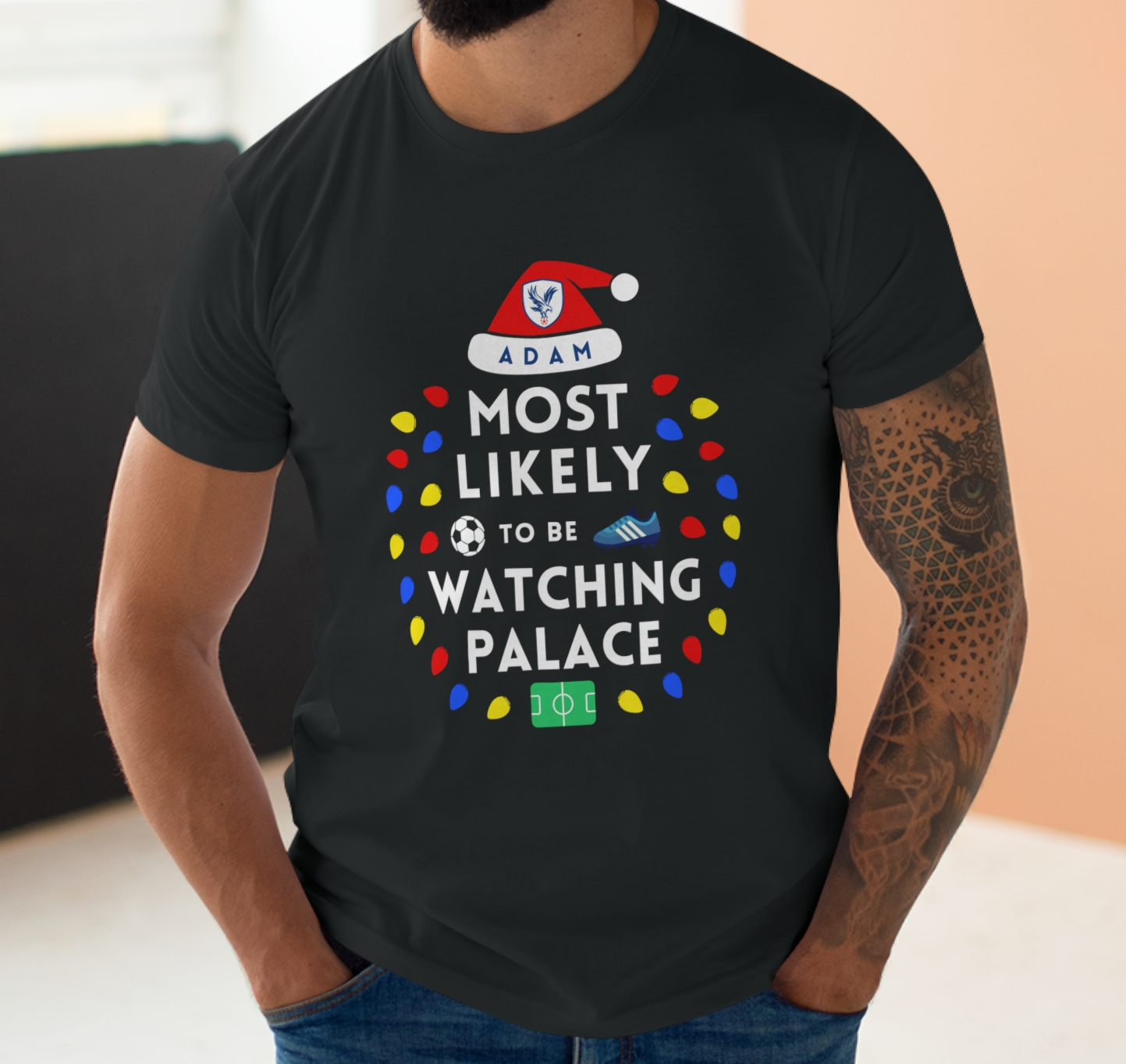 Most Likely To Be Watching Crystal Palace Personalised Christmas T-Shirt