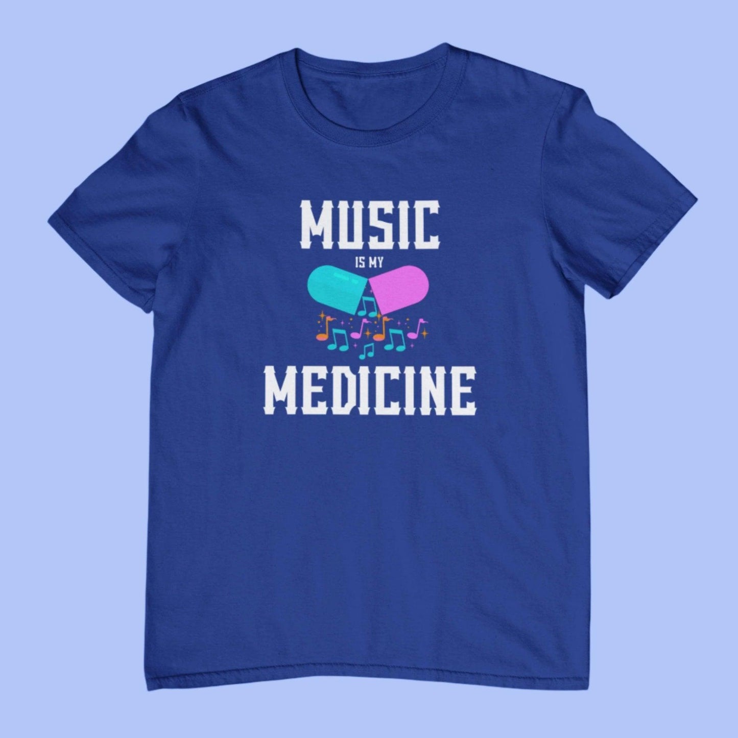 Royal Blue Music Medicine Mens T-Shirt
