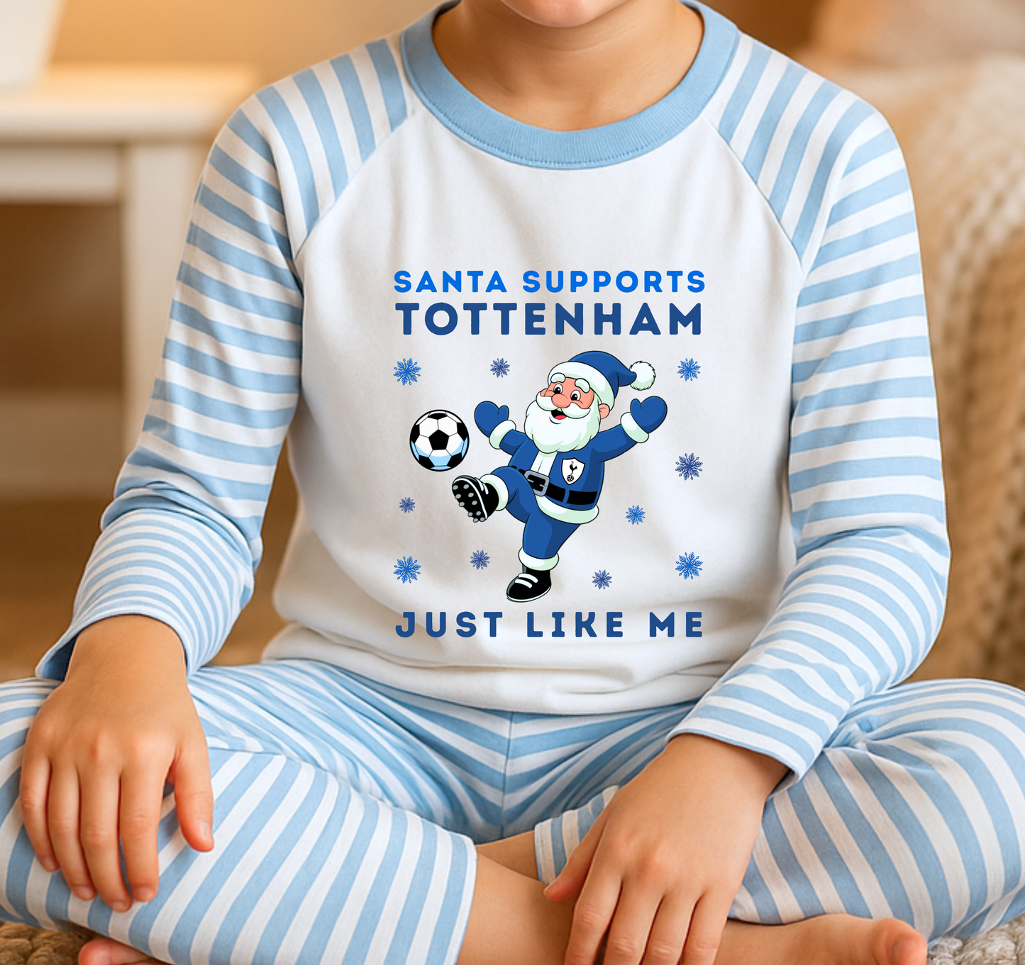 Santa Supports Tottenham Kids Pyjamas