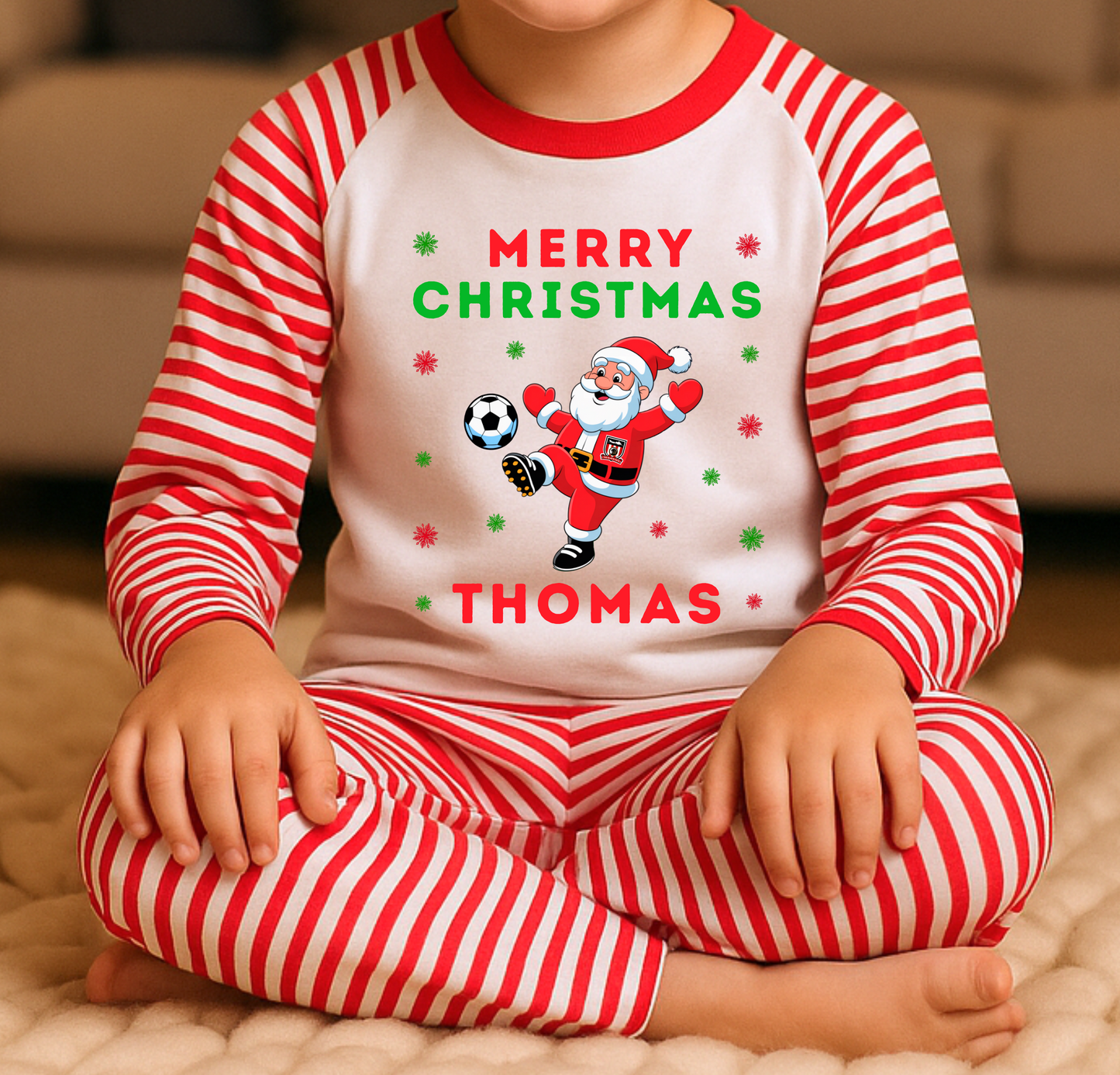 Kids Personalised Sunderland Christmas Pyjamas