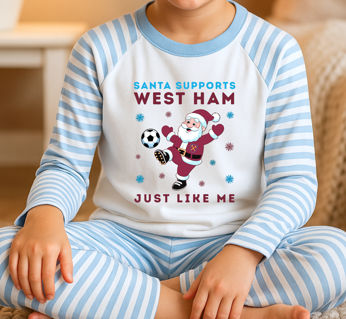 Santa Supports West Ham Kids Pyjamas