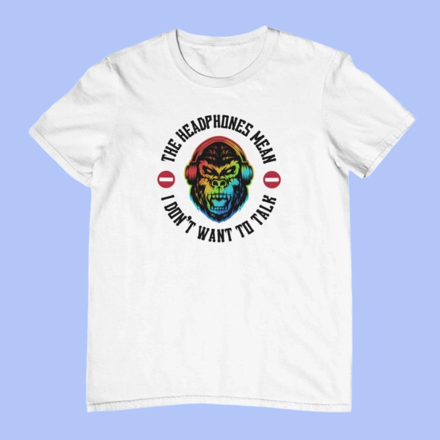 White Headphones Introvert T-Shirt Mens