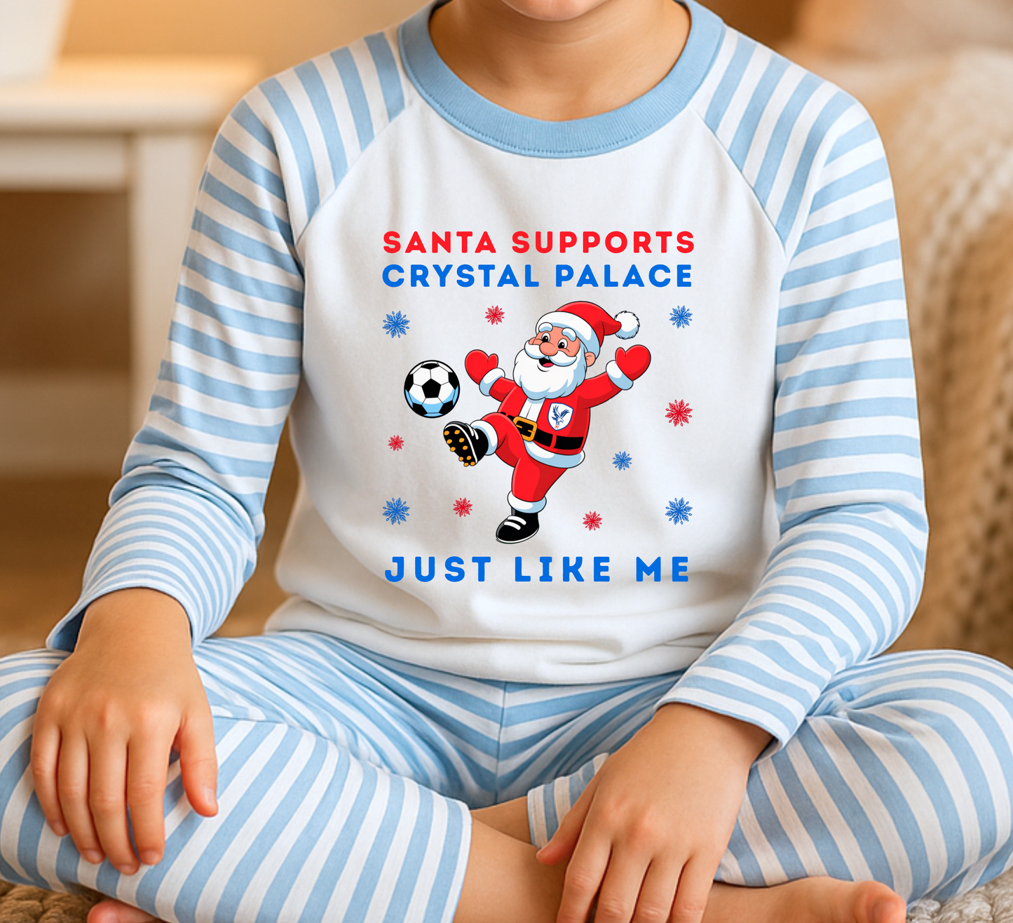 Santa Supports Crystal Palace Kids Christmas Pyjamas