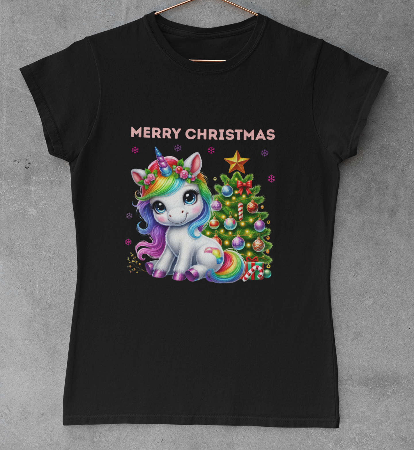 Ladies Christmas Unicorn T-Shirt