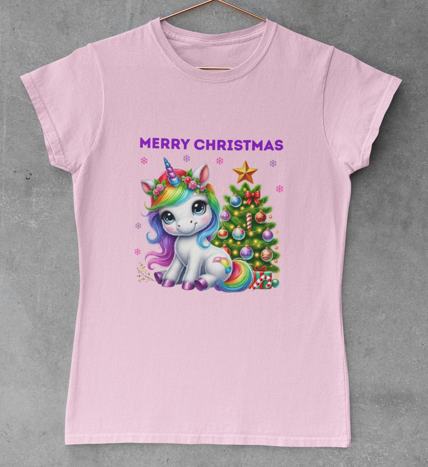 Ladies Christmas Unicorn T-Shirt