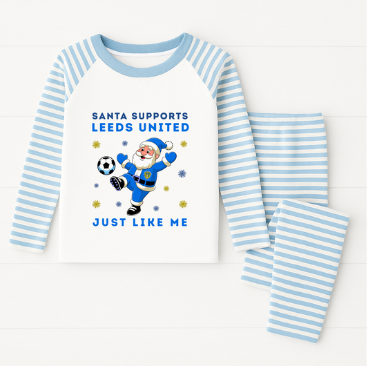 Santa Supports Leeds Kids Pyjamas