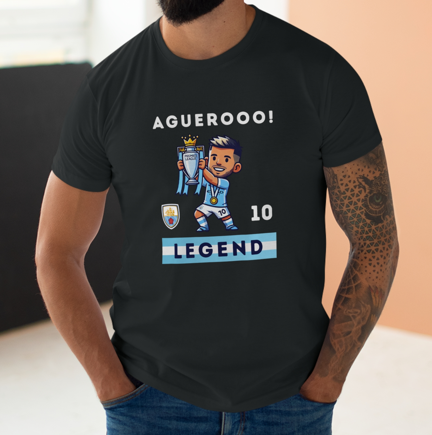 Man City - Aguero Legend - Mens T-Shirt