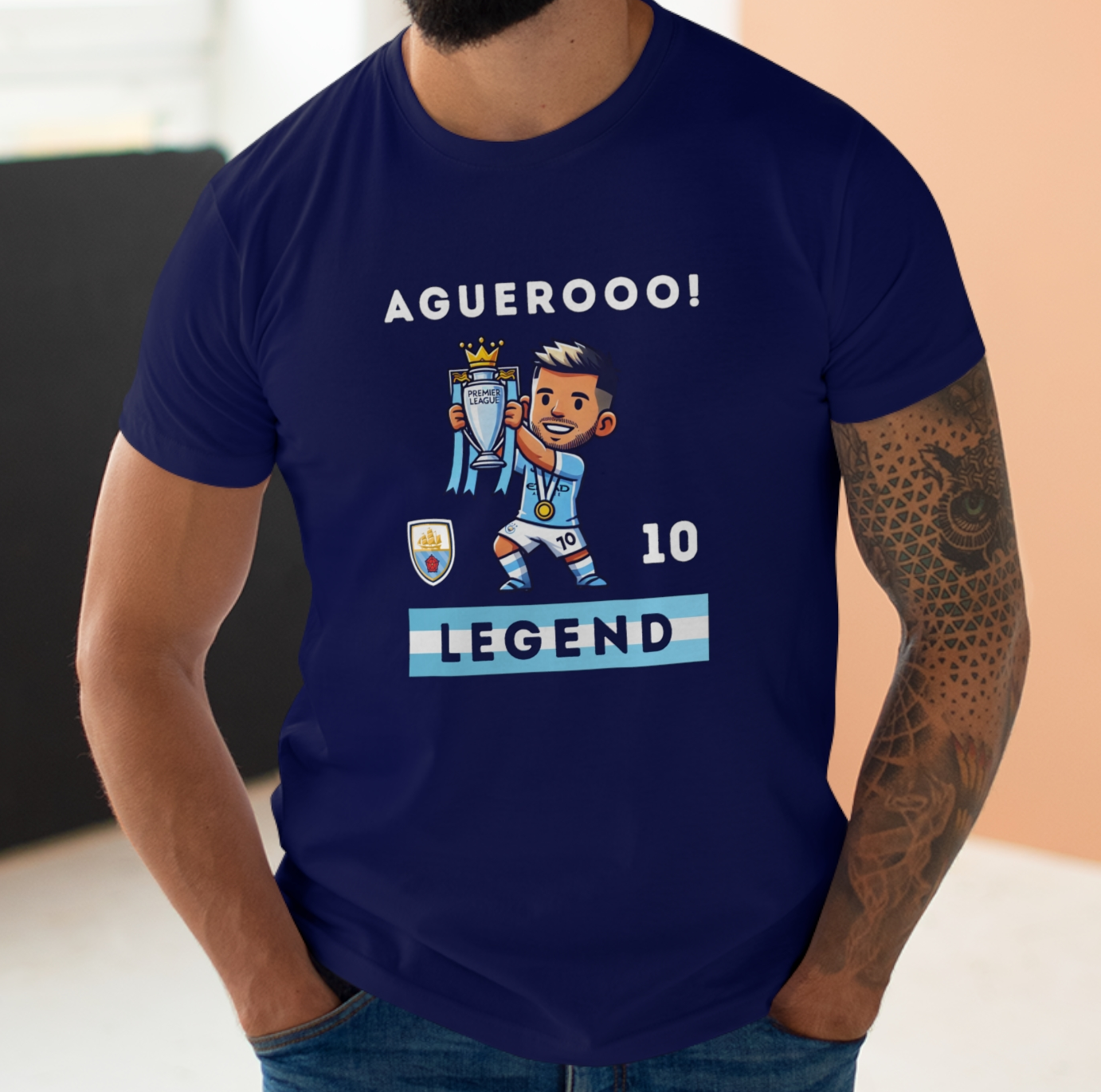 Man City - Aguero Legend - Mens T-Shirt