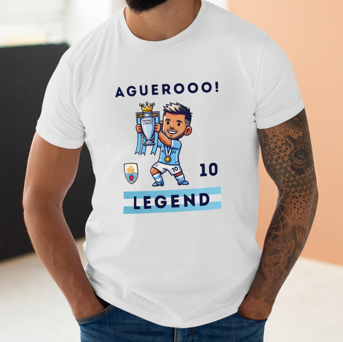 Man City - Aguero Legend - Mens T-Shirt