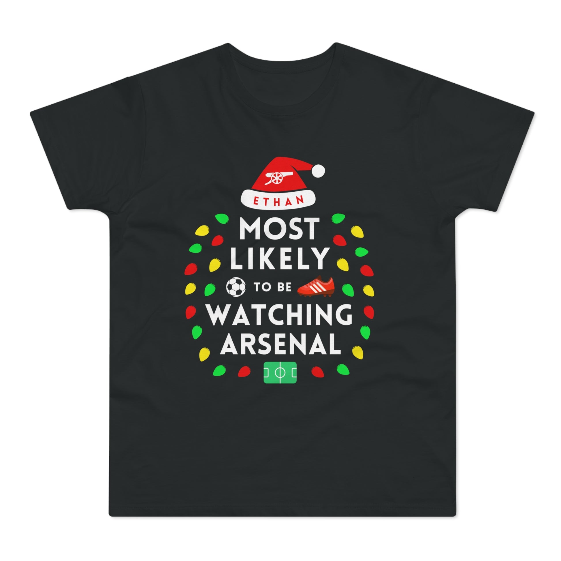 Most Likely To Be Watching Arsenal Personalised Christmas T-Shirt