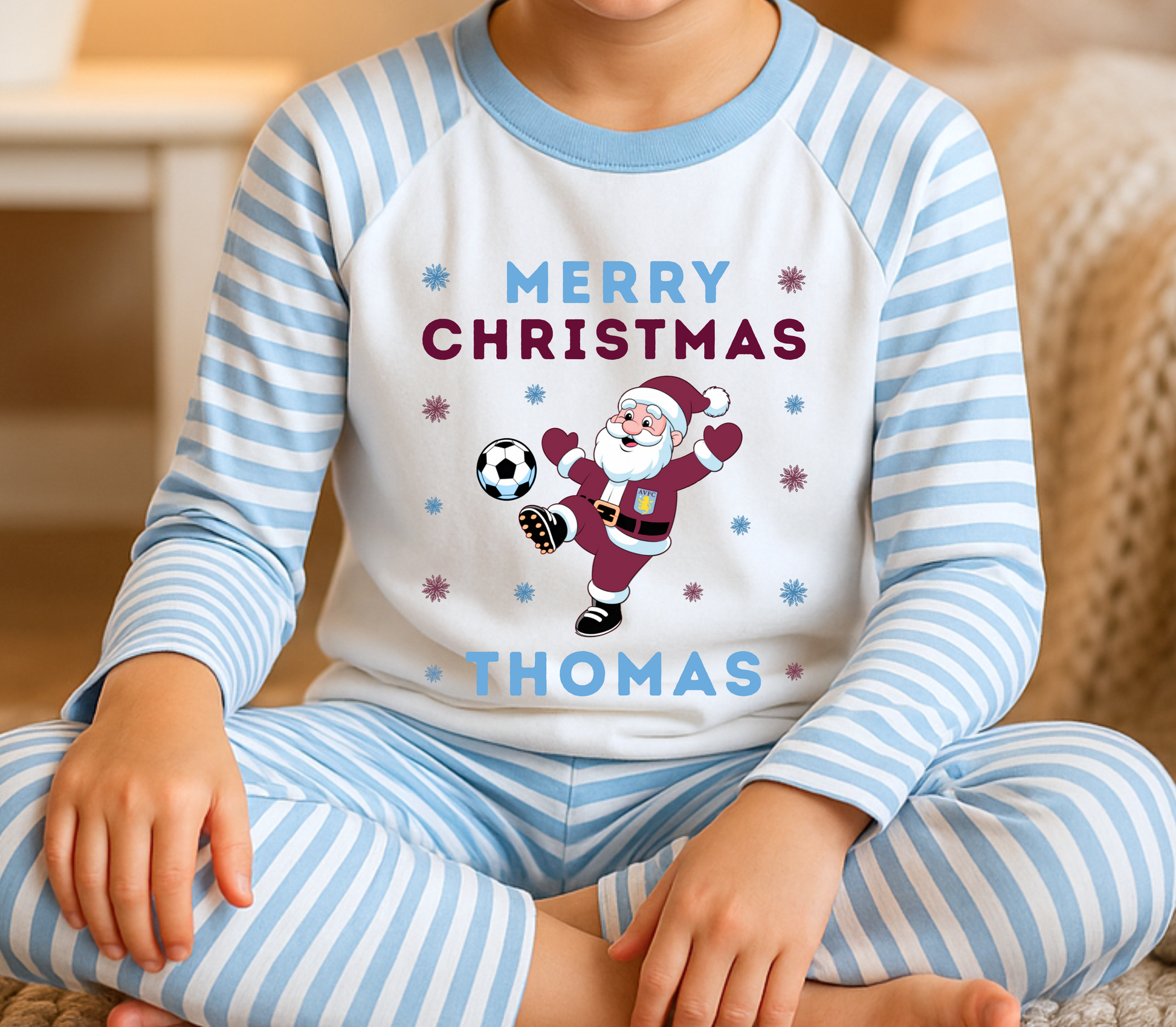Kids Personalised Aston Villa Pyjamas