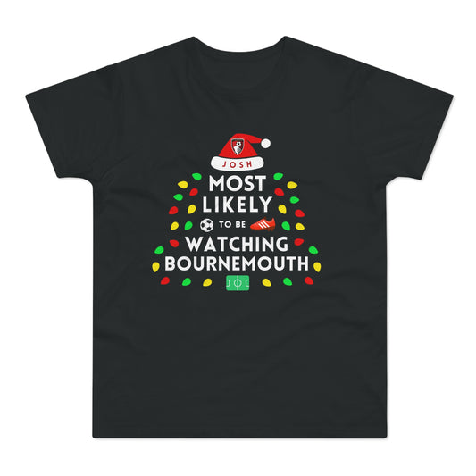 Most Likely To Be Watching Bournemouth Personalised Christmas T-Shirt
