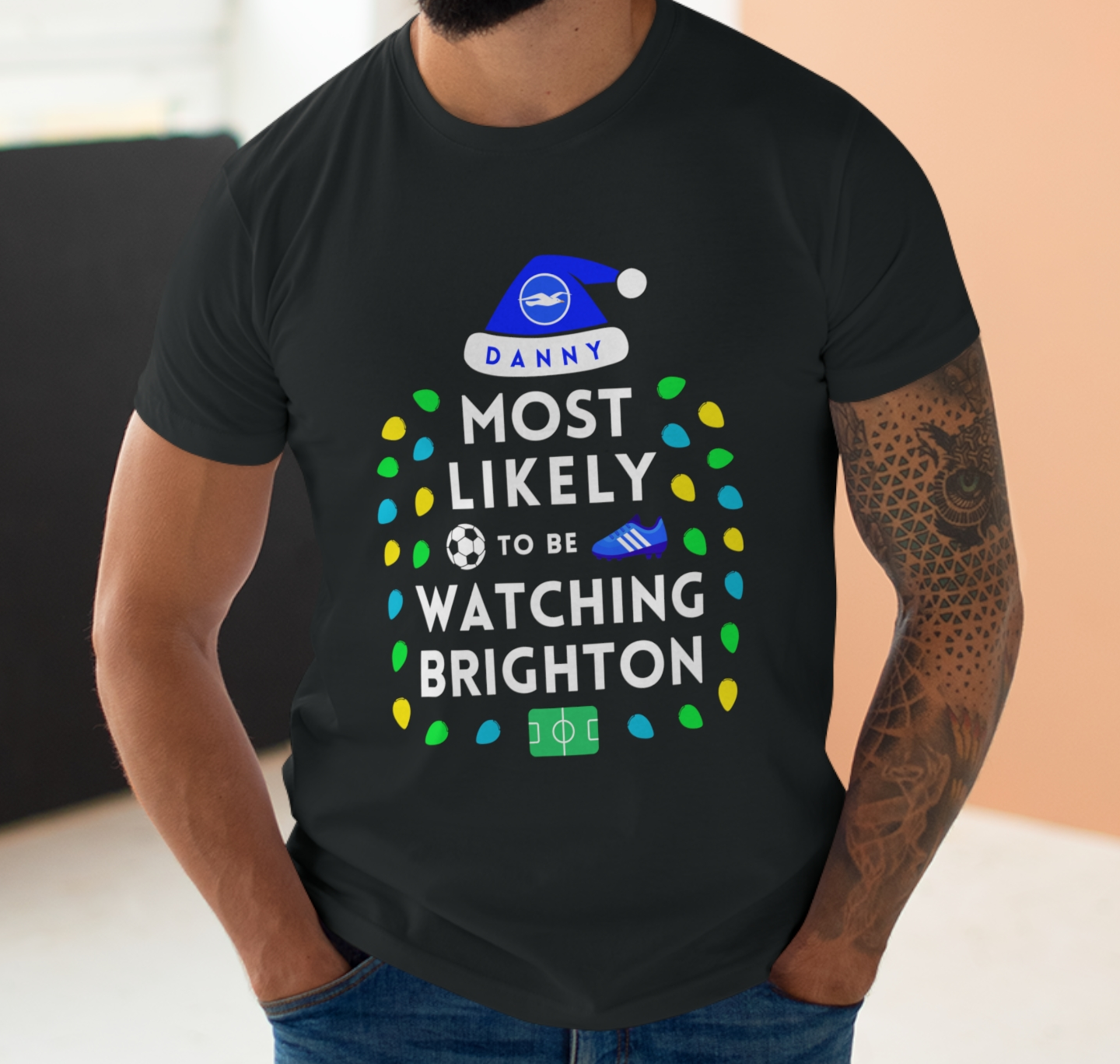 Most Likely To Be Watching Brighton Personalised Christmas T-Shirt