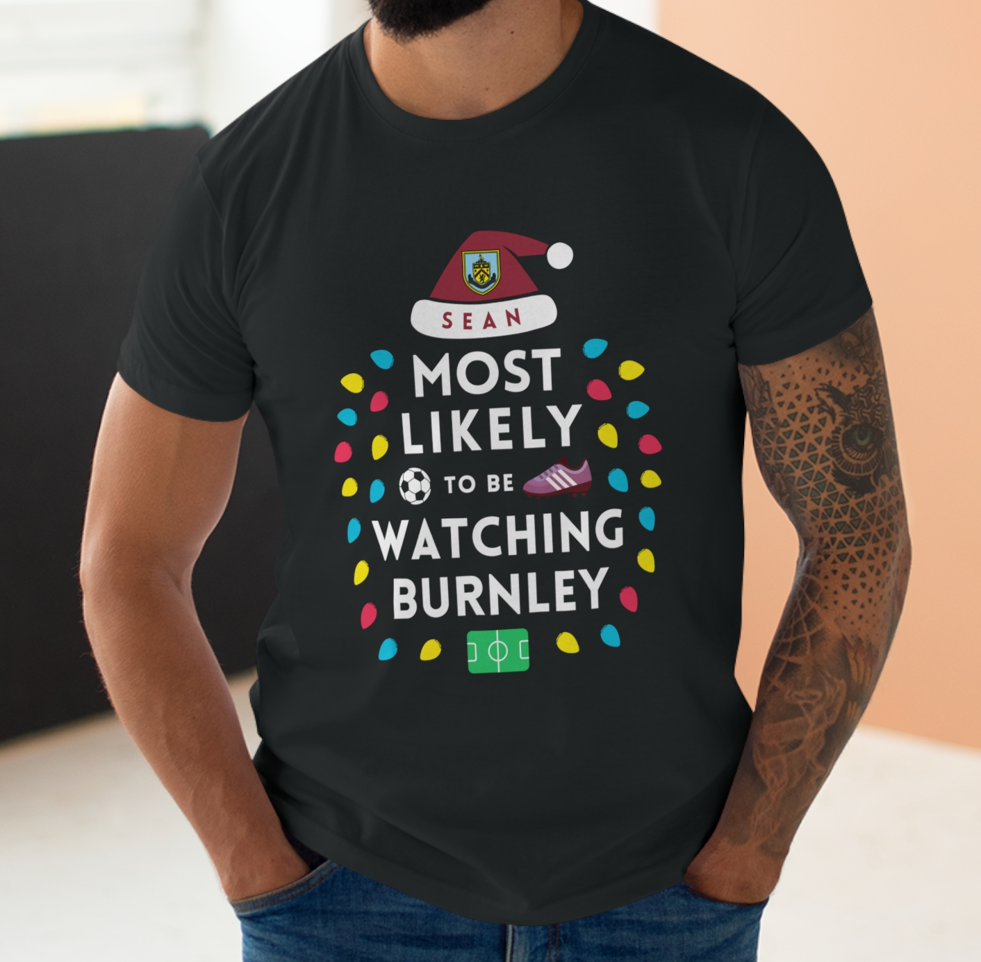 Most Likely To Be Watching Burnley Personalised Christmas T-Shirt