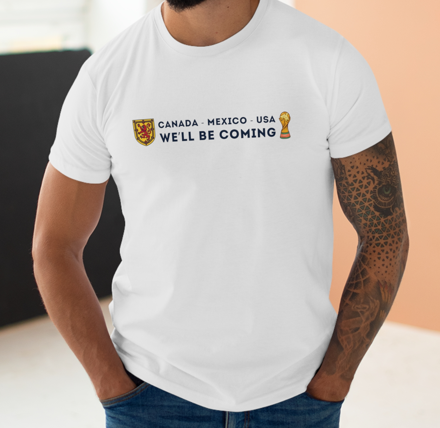 Canada Mexico USA We'll Be Coming Scotland World Cup 2026 T-Shirt