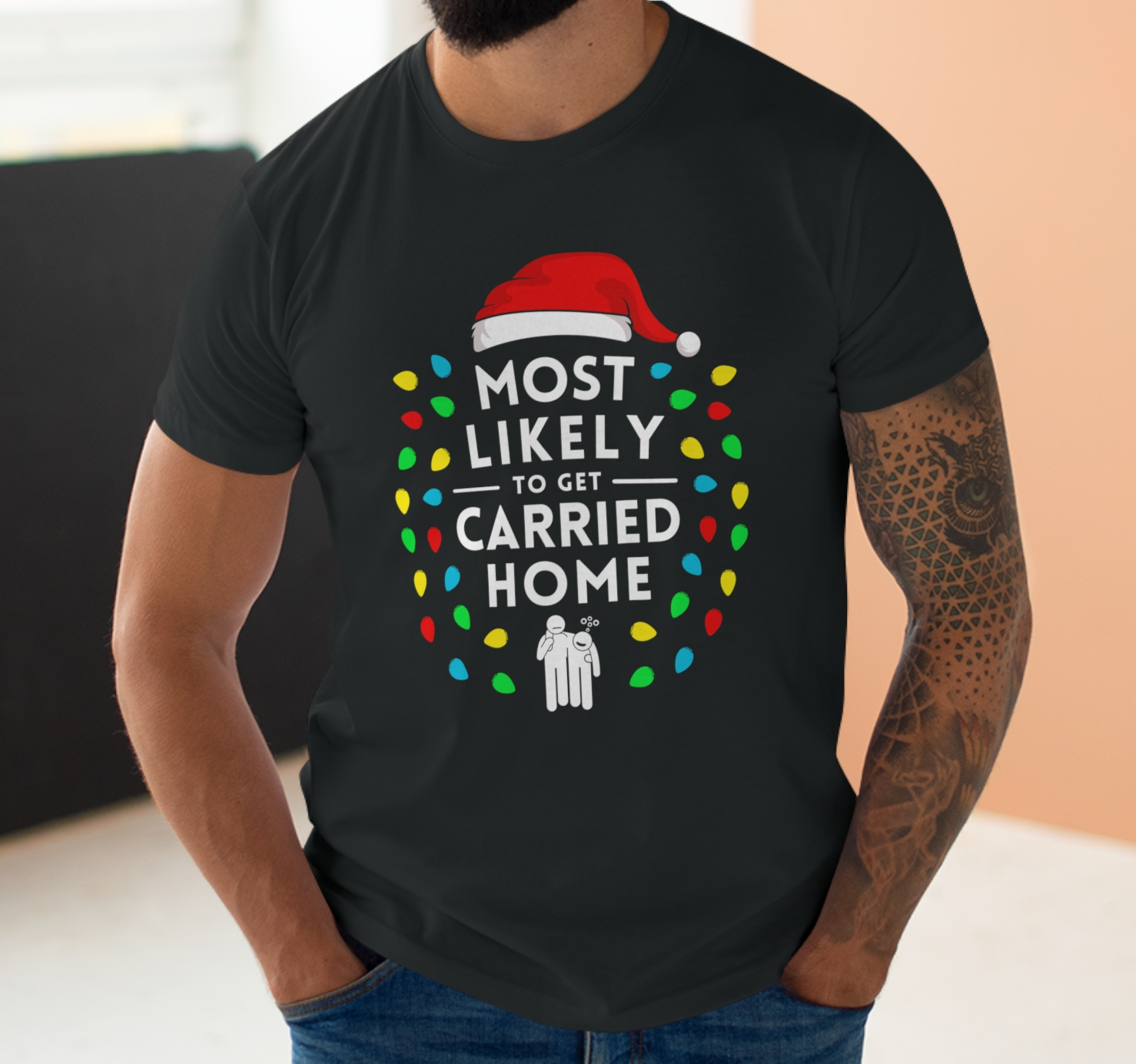 Most Likely To Get Carried Home Christmas T-Shirt