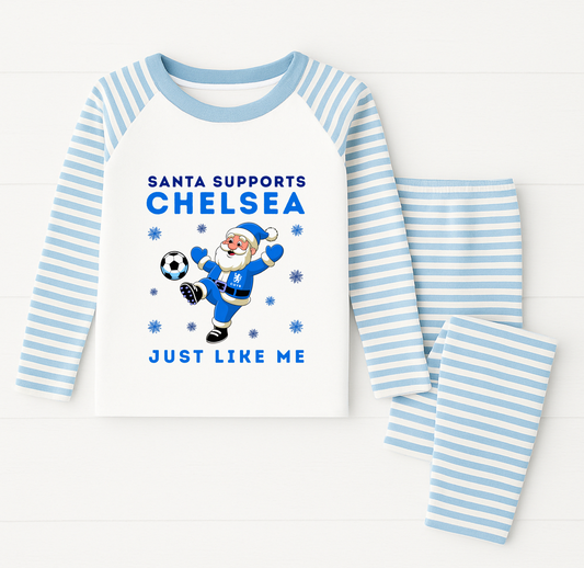 Santa Supports Chelsea Kids Pyjamas