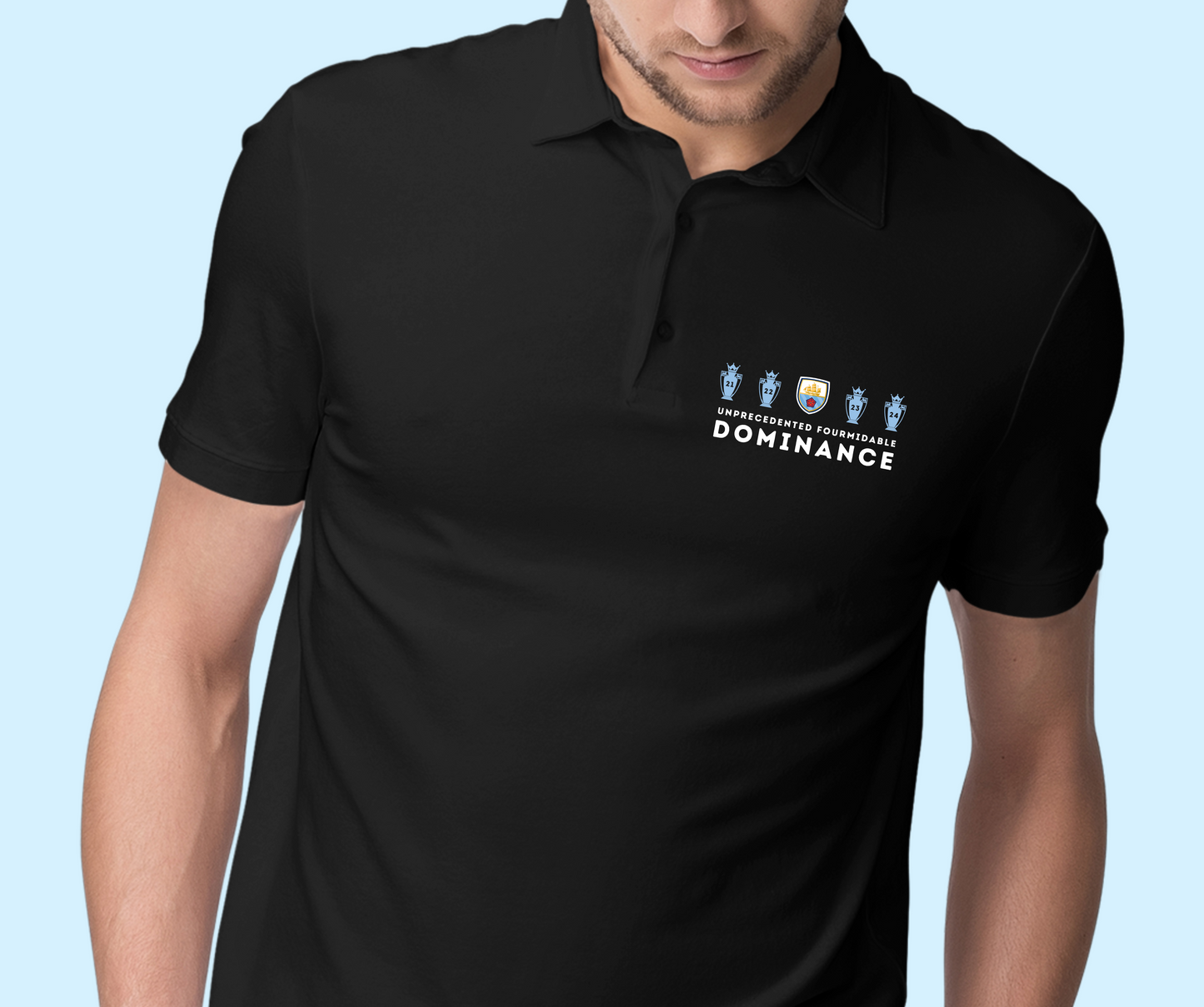 Man City - Unprecedented Fourmidable Dominance - 4 In A Row - Mens Polo Shirt