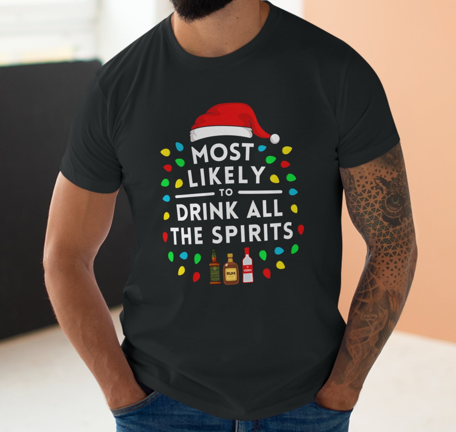 Most Likely To Drink All The Spirits Christmas T-Shirt