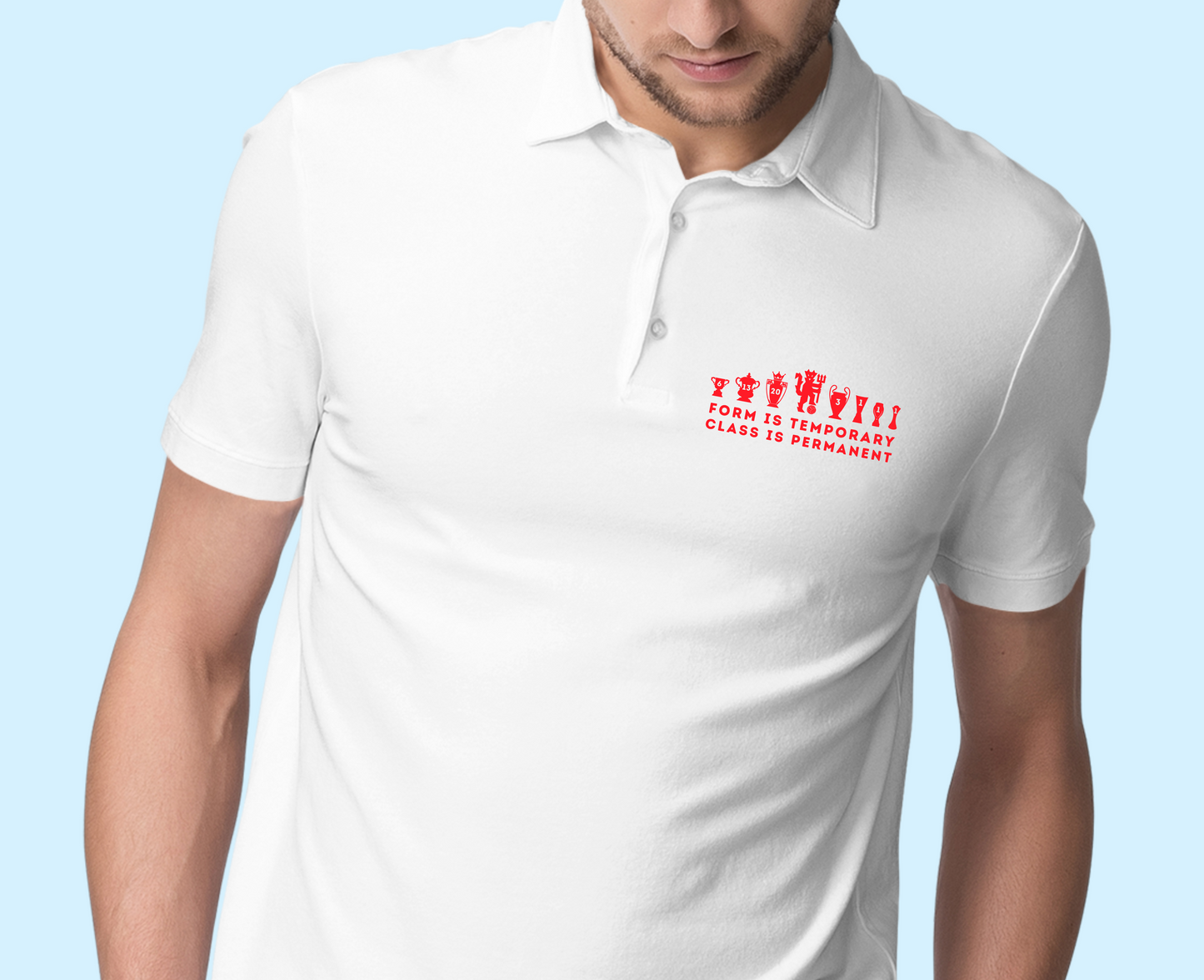 Man United - Form Is Temporary Class Is Permanent - Mens Polo Shirt