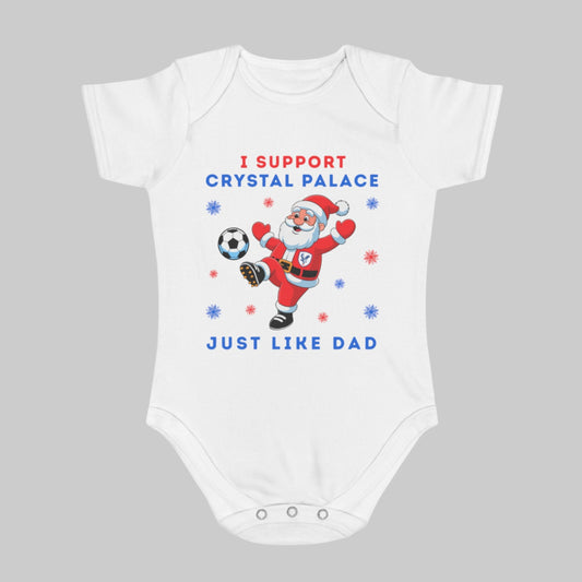 I Support Crystal Palace Just Like Dad Baby Christmas Vest