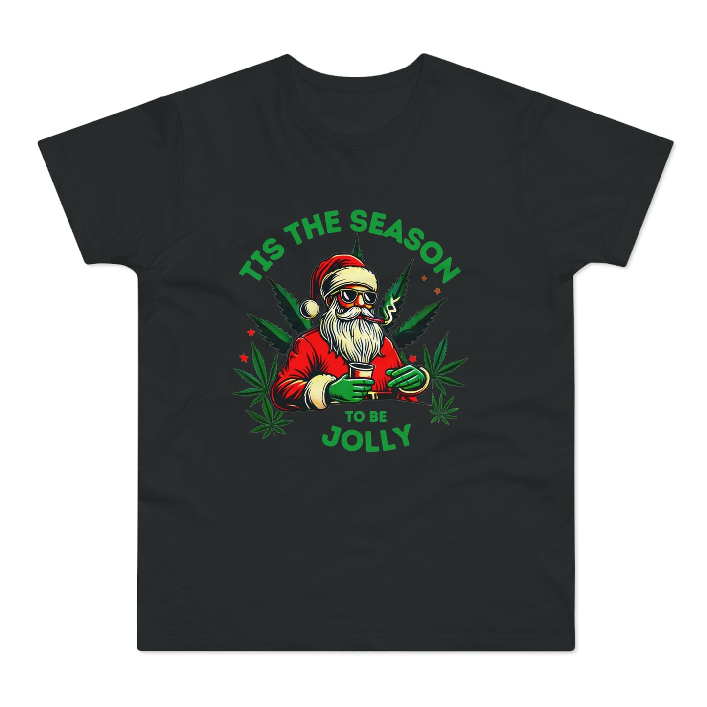 Tis The Season To Be Jolly Ganja Weed Christmas T-Shirt