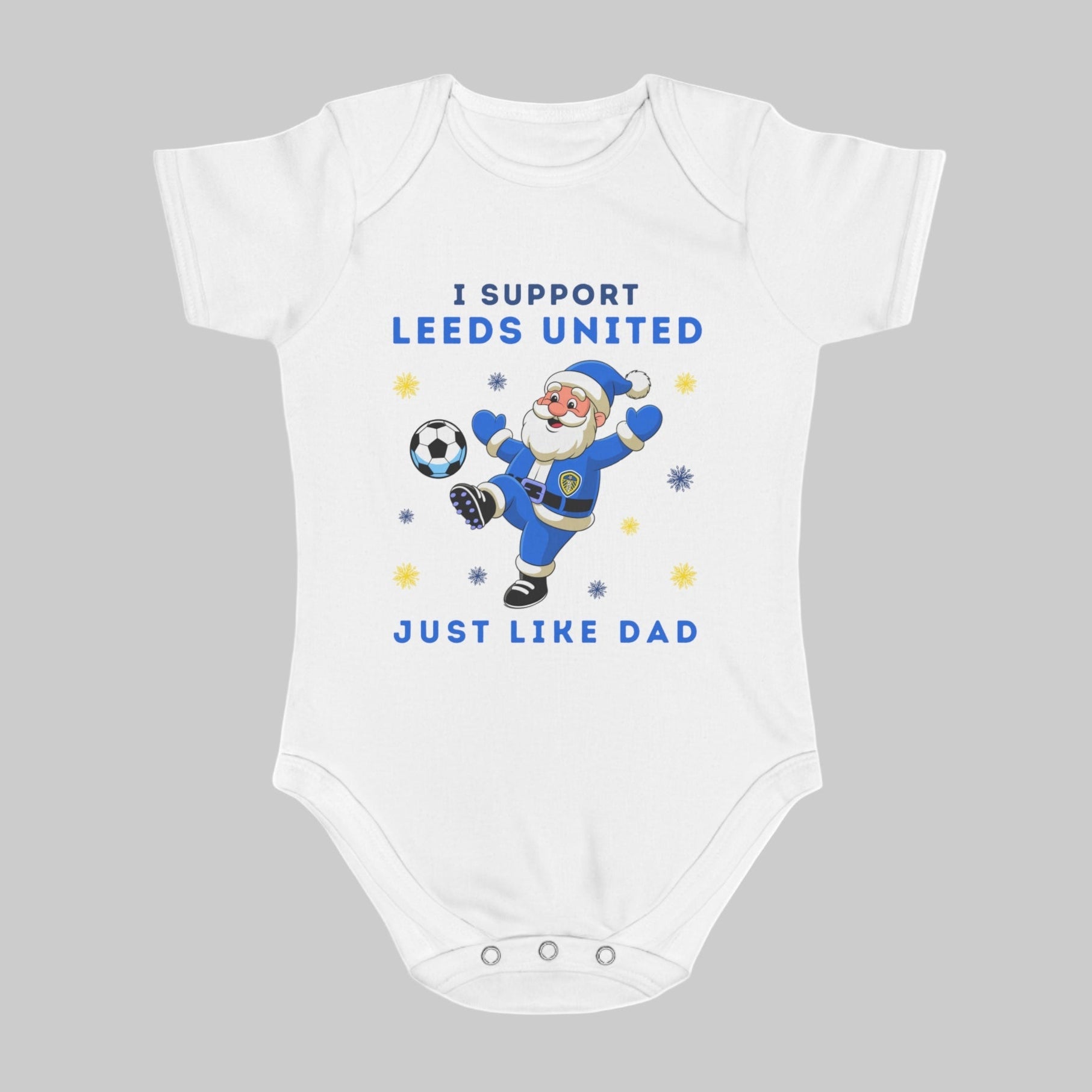 I Support Leeds United Just Like Dad Baby Christmas Vest