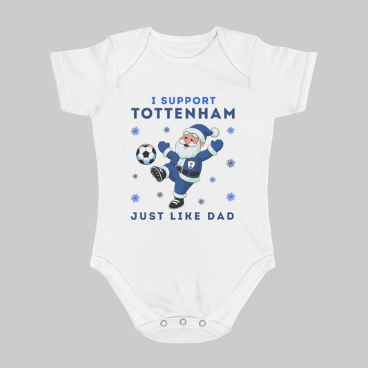 I Support Tottenham Just Like Dad Baby Christmas Vest
