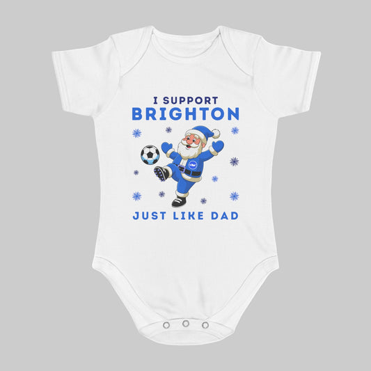 I Support Brighton Just Like Dad Baby Christmas Vest