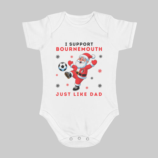 I Support Bournemouth Just Like Dad Baby Christmas Vest