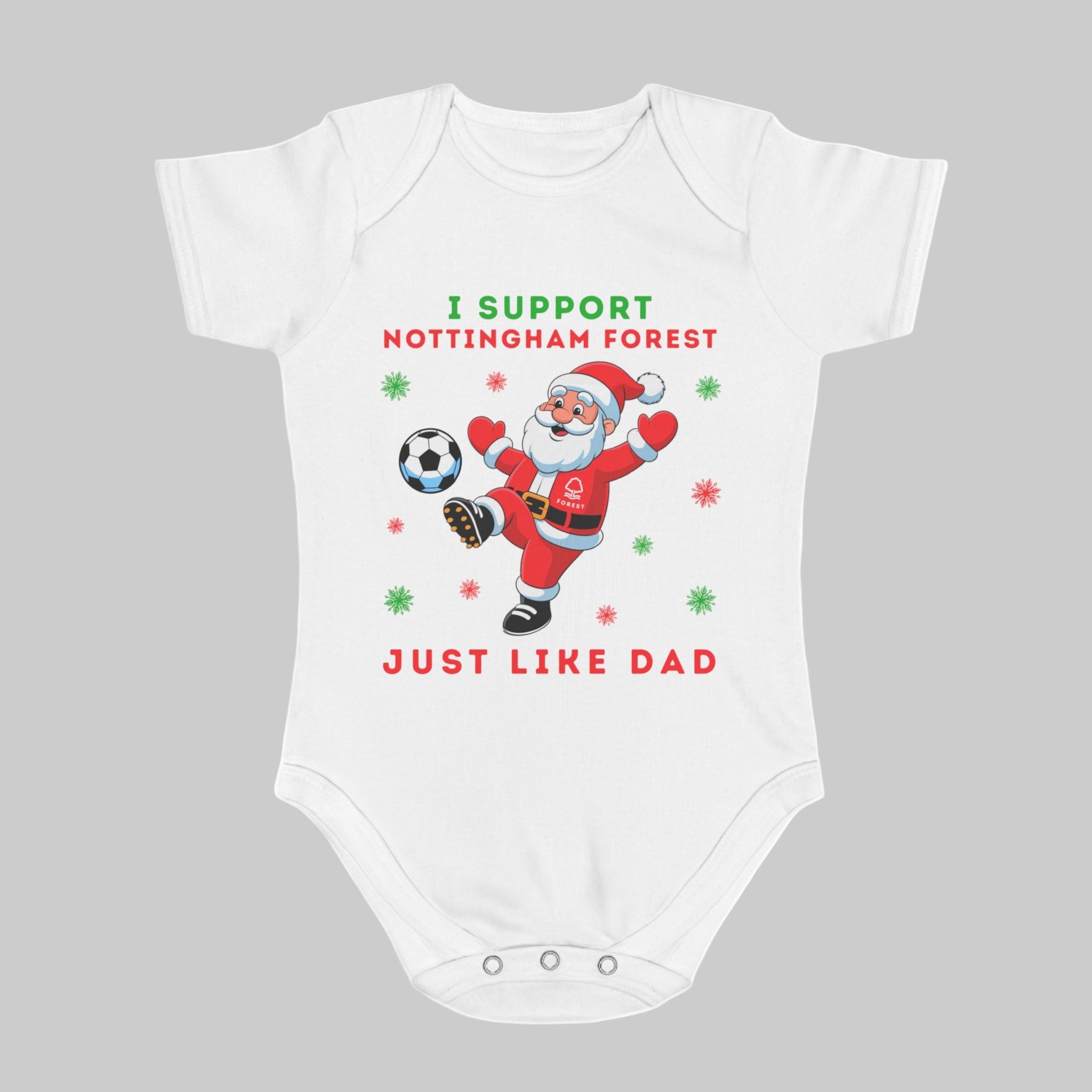 I Support Nottingham Forest Just Like Dad Baby Christmas Vest