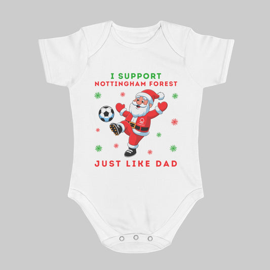 I Support Nottingham Forest Just Like Dad Baby Christmas Vest