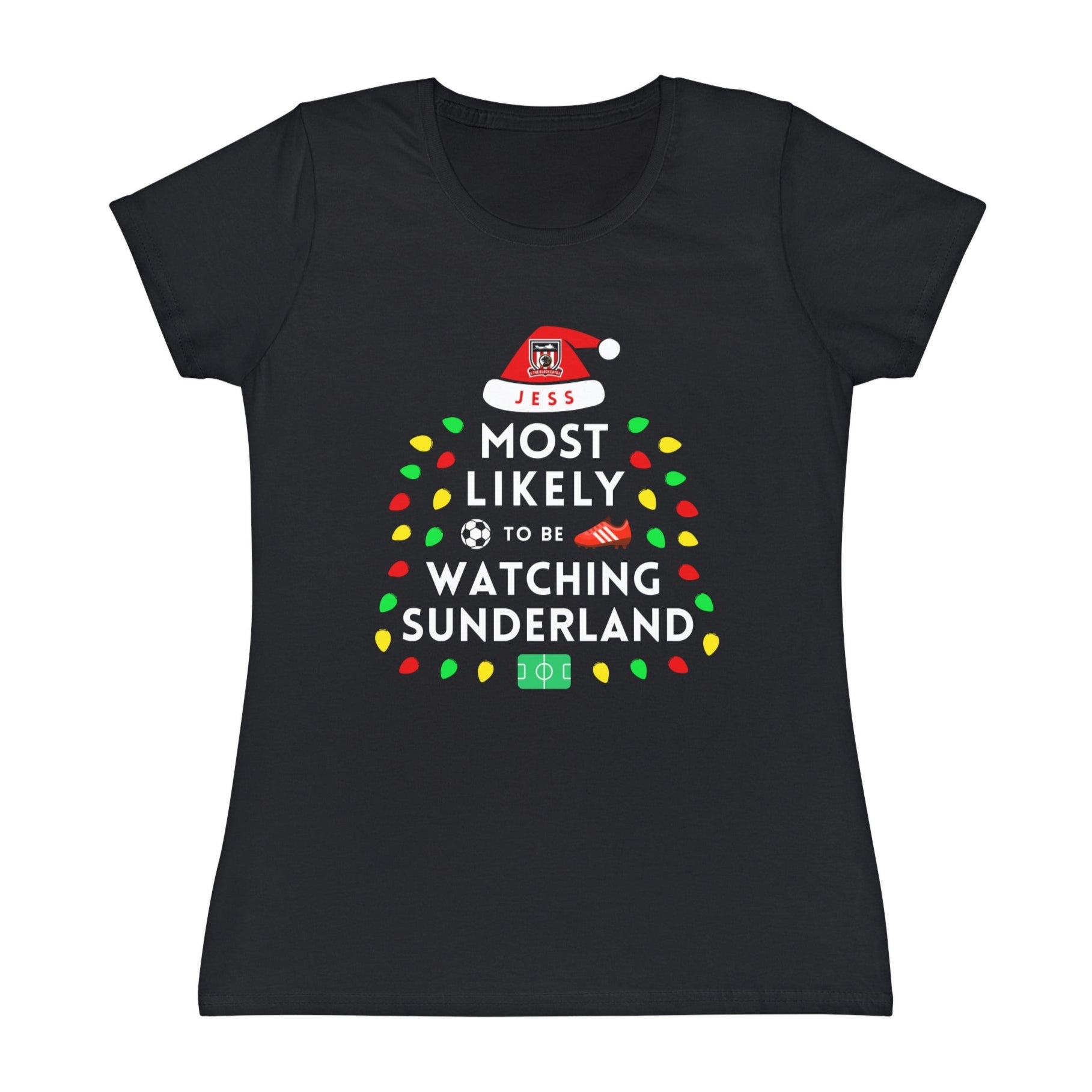 Most Likely To Be Watching Sunderland Ladies Personalised Christmas T-Shirt