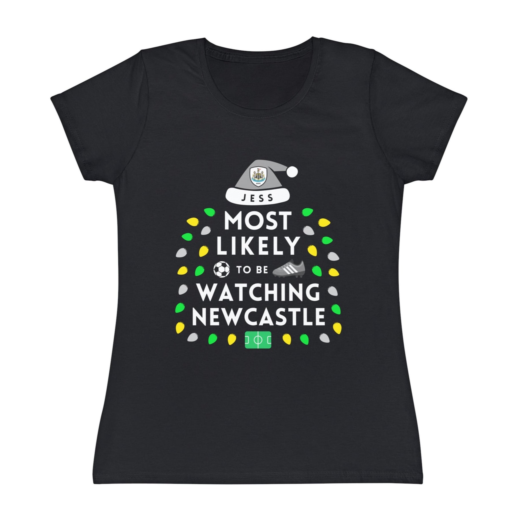 Most Likely To Be Watching Newcastle Ladies Personalised Christmas T-Shirt
