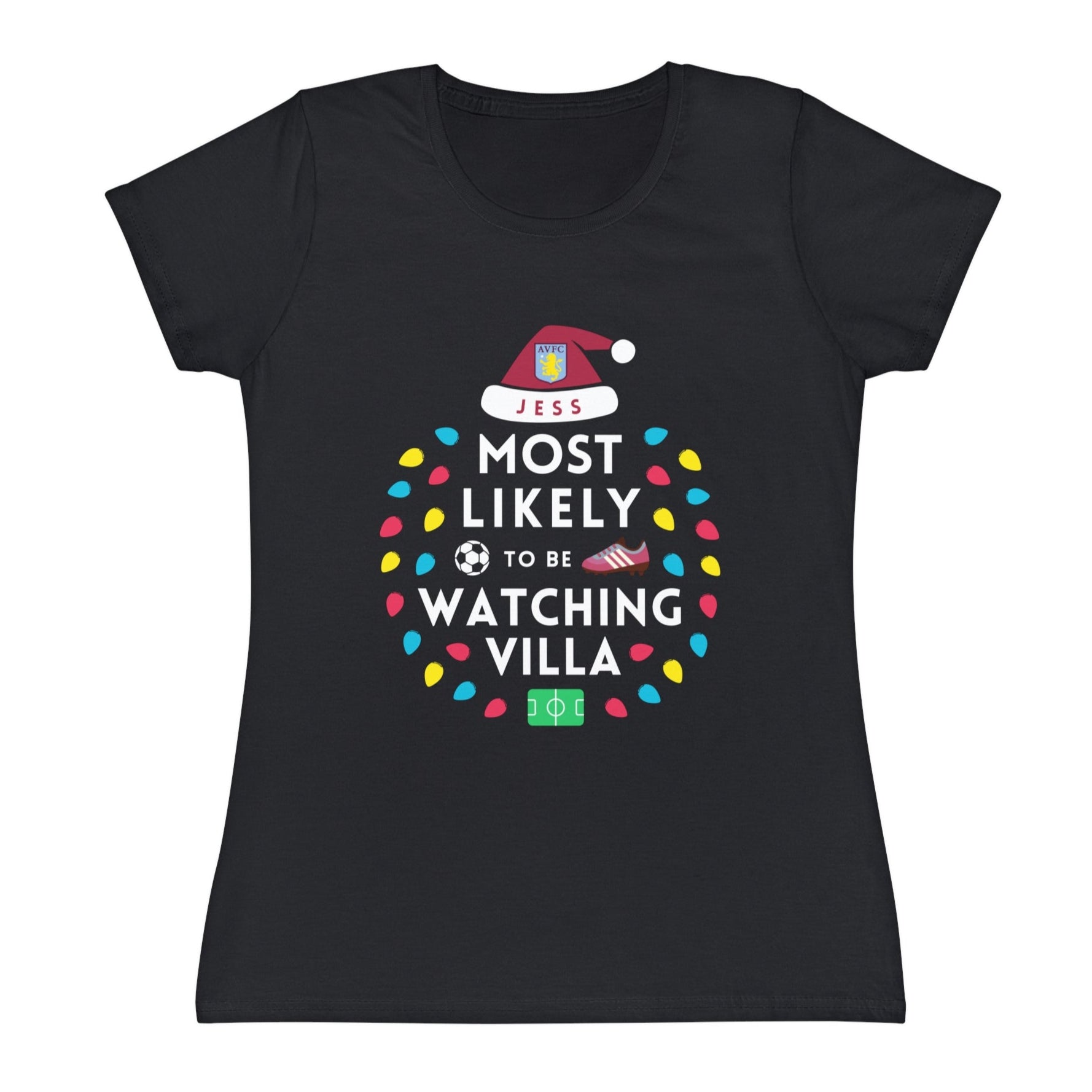 Most Likely To Be Watching Aston Villa Ladies Personalised Christmas T-Shirt